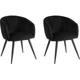 Set van 2 stoelen VADIM - Fluweel en metaal - Zwart - van Pascal Morabito