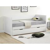 Uitschuifbed met opbergruimte - 90 x 190 of 174 x 190 cm - Wit - ALFIERO