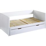 Uitschuifbed met opbergruimte - 90 x 190 of 174 x 190 cm - Wit - ALFIERO