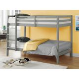 Stapelbed ANICET II - 2 x 90x 190 cm - Massief grenen - Grijs