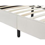 Bed CORNELIUS - 140x190cm - Wit kunstleer