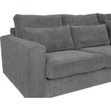 Hoekbank MONDOVI van ribfluweel - Grijs - Hoek rechts - XXL-formaat - Zachtheid en comfort - Trendy design