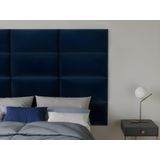 Hoofdeinde wandpanelen BONTE - 180 cm - Fluweel - Blauw - van Pascal Morabito