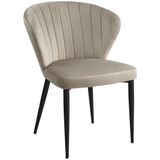 Set van 2 stoelen CRUSTI - Fluweel en metaal - Beige L 58 cm x H 78 cm x D 59 cm
