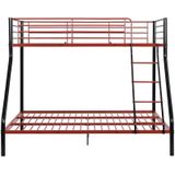 Vente-unique Stapelbed ELEVATIO IV - 90 en 140 x 190 cm - Staal - Zwart en rood L 199 cm x H 163 cm x D 147 cm