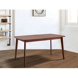 Vente-unique Uitschuifbare eettafel 6 tot 8 personen van mdf en massief beukenhout - Naturel - SILVIA L 195 cm x H 75 cm x D 90 cm