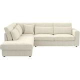 Mondovi Ribfluwelen Hoekbank - Beige - Hoek links - XXL-formaat - Zachtheid en Comfort