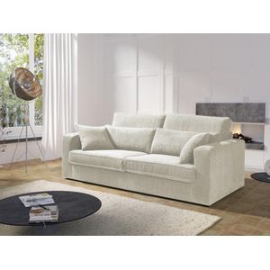 3-zitsbank MONDOVI van ribfluweel - Beige L 217 cm x H 90 cm x D 103 cm