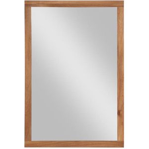 Rechthoekige spiegel met acacia houten lijst - 90 x 60 cm - SEPANG