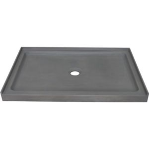 Vente-unique Douchebak om te plaatsen van beton - L121,5 x B81,5 x H9,5 cm - RIAZOS L 121.5 cm x H 9.5 cm x D 81.5 cm
