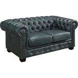 LINEA SOFA Chesterfield 2-zitsbank BRENTON 100% buffelleer - Spaans groen L 160 cm x H 73 cm x D 96 cm