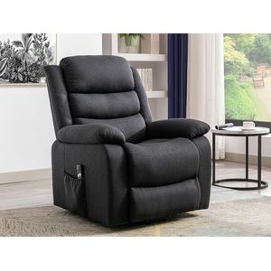 Elektrische relaxfauteuil van stof - Antraciet - NADINE L 94 cm x H 111 cm x D 86 cm