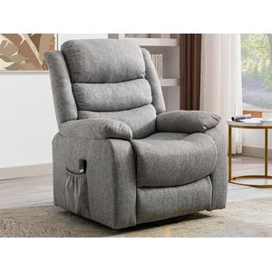 Elektrische relaxfauteuil van stof - Grijs - NADINE L 94 cm x H 111 cm x D 86 cm