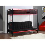 Hoogslaper MODULO IV - 90 x 190 cm - Zwart en rood