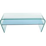 Salontafel KELLY - Gehard glas - Blauw gelakt blad