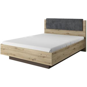 Bed MURARI - 160 x 200 cm - Eiken & taupe