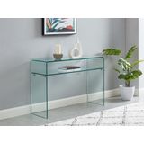 Sidetable - 1 nis - Gehard glas - Transparant - STILEOS