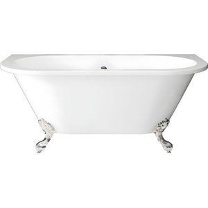 Half vrijstaand retro-bad met poten - 154 L - 150 x 74 x 61 cm - Wit - Acryl - SPARUS