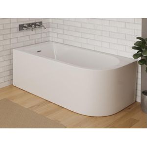 Hoekbad - 201 liter - 150 x 75 x 58 cm - Wit - Linkse hoek - ANIKA