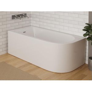 Shower & Design Hoekbad - 201 liter - 150 x 75 x 58 cm - Wit - Linkse hoek - ANIKA L 150 cm x H 58 cm x D 75 cm