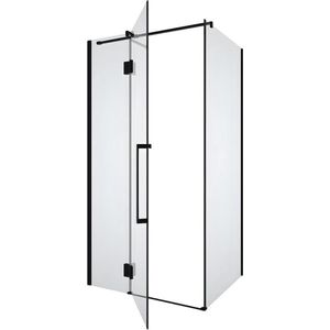 Shower & Design Vast douchescherm met matzwarte taatsdeur in industriële stijl - 80 x 100 x 190 cm - PRINCETON L 100 cm x H 190 cm x D 80 cm