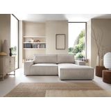 Hoekslaapbank AMELIA van PASCAL MORABITO - Ribfluweel - Beige - Hoek rechts L 267 cm x H 85 cm x D 167 cm