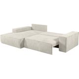 Hoekslaapbank AMELIA van PASCAL MORABITO - Ribfluweel - Beige - Hoek links L 267 cm x H 85 cm x D 167 cm