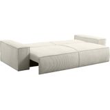 Vente-unique Vierzitsslaapbank AMELIA van PASCAL MORABITO - Ribfluweel - Beige L 257 cm x H 85 cm x D 102 cm