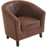 Fauteuil van microvezel - Oud bruin - CRISTOBAL II L 78 cm x H 76 cm x D 71 cm