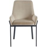 Set van 2 stoelen met fluweel en metalen armleuningen - Beige - CAROLONA - van Pascal Morabito