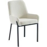 Set van 2 stoelen met armleuningen van boucléstof en metaal - Wit - CAROLONA - van Pascal Morabito