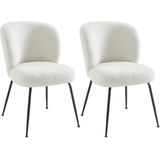 Set van 2 stoelen in ribfluweel en metaal - Wit - POLPONA van Pascal MORABITO