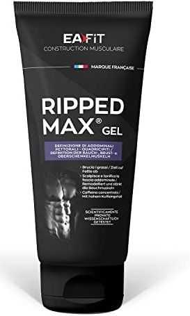 Ripped Max Gel | 200ml | Definitie Abdos & Pectors | Ijsblokjeseffect | Cafeïne, Groene Thee & Guarana |EAFIT Frans merk