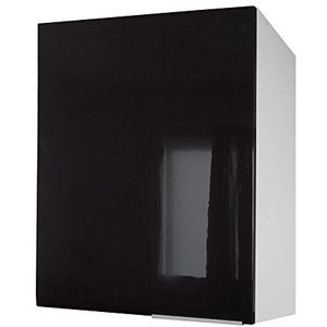 Belenus CP6HN Keukenbovenkast met 1 deur, 60 cm, hoogglans zwart