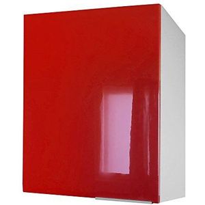 Berlioz Creations CP6HR keukenbovenkast met deur, hoogglans, 60 x 34 x 70 cm, gemaakt in Frankrijk, rood