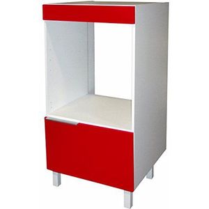 Berlioz Creations CD6FR meubelstuk voor inbouwoven, 60 x 60 x 118 cm, hoogglans, rood