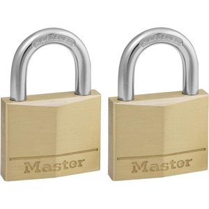 MasterLock Hangslot - Massief Messing - 40 mm - 2 stuks - 140EURT