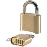 Masterlock 51mm - zinc body with brass finish - 25mm hardened steel shackle, 8mm - 175EURD