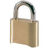 Masterlock 51mm - zinc body with brass finish - 25mm hardened steel shackle, 8mm - 175EURD