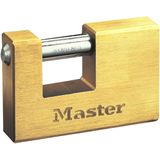 Masterlock 63mm wide x 15mm thick - 18mm hardened steel shackle, 10mm diam. - hor - 606EURD