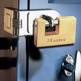 Masterlock 63mm wide x 15mm thick - 18mm hardened steel shackle, 10mm diam. - hor - 606EURD