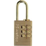 Master Lock 620EURD Hangslot met gepersonaliseerde combinatie, massief aluminium, goudkleurig, 5,6 x 3 x 1,4 cm