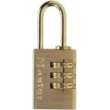 Master Lock 620EURD Hangslot met gepersonaliseerde combinatie, massief aluminium, goudkleurig, 5,6 x 3 x 1,4 cm