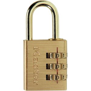 Master Lock 630EURD 3-cijferige cijferslot met aluminium behuizing met messing afwerking, goud, 6,5 x 3 x 1,5 cm