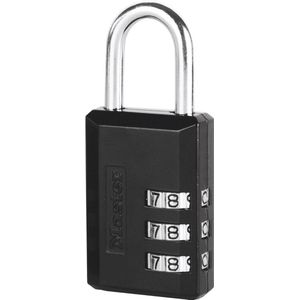 Master Lock 647EURD cijferslot met zinkbehuizing, zwart, 7,4 x 3 x 1,2 cm