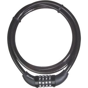 Master Lock 8119EURD, Fietskettingslot met combinatieslot, 1,5 m kabel, Zwart