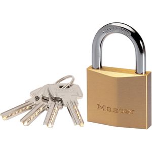 Master Lock 2840EURD Sleutelhangslot van extra dik massief messing, goud, 6,2 x 4 x 1,6 cm