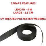 Master Lock - 3109EURDAT - Spanband - Zwart - Polyester - 5 m x 25 mm