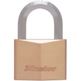 Master Lock 1145EURD sleutelhangslot van vernikkeld massief messing met zeshoekige beugel, goud, 7,2 x 4 x 2,1 cm