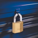 Master Lock 1145EURD sleutelhangslot van vernikkeld massief messing met zeshoekige beugel, goud, 7,2 x 4 x 2,1 cm